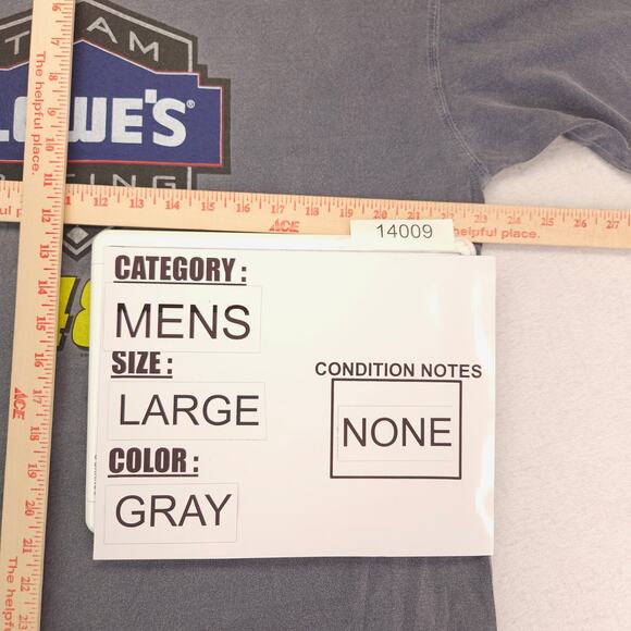 NASCAR Lowes Team Racing 48 Graphic Short Sleeve Racing T Shirt Mens Size L Gray - Picture 8 of 10